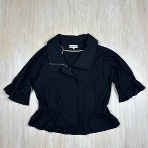 Andre Oliver Black Peplum Dark Academia Edgy Office Corporate Goth Jacket 10